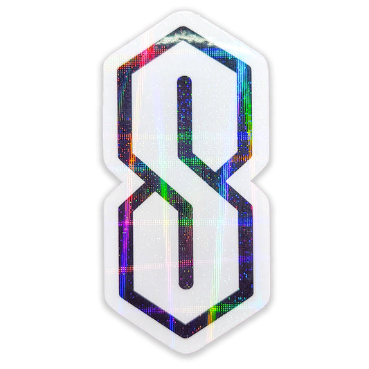 "Cool S" Holographic Vinyl Sticker, 1.5x3.5 in.