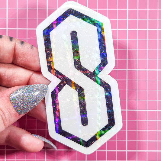"Cool S" Holographic Vinyl Sticker, 1.5x3.5 in.