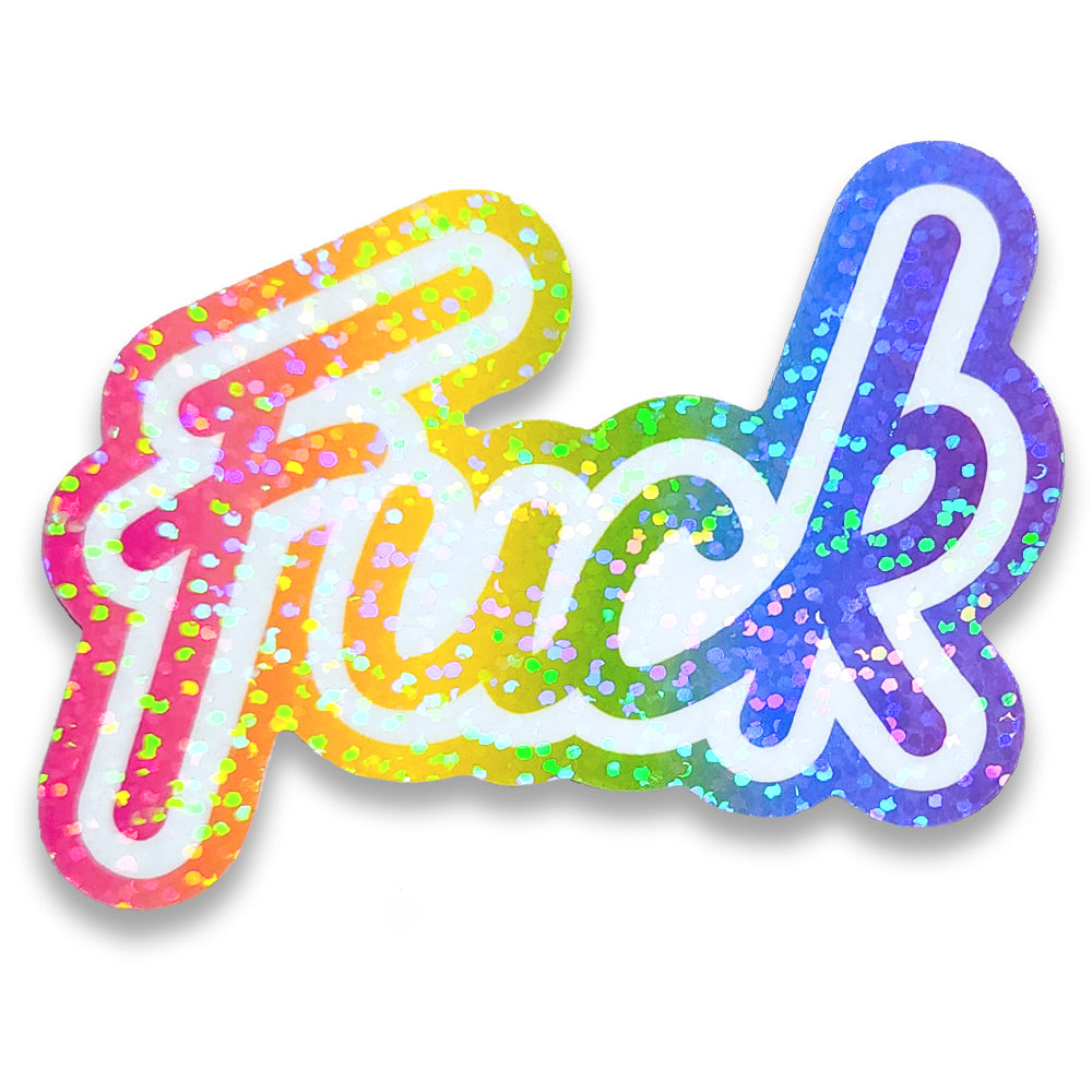 Lisa Frank Inspired Fuck Holographic Sticker, 2.75x3 in. – Pretty Rude  Embroidery