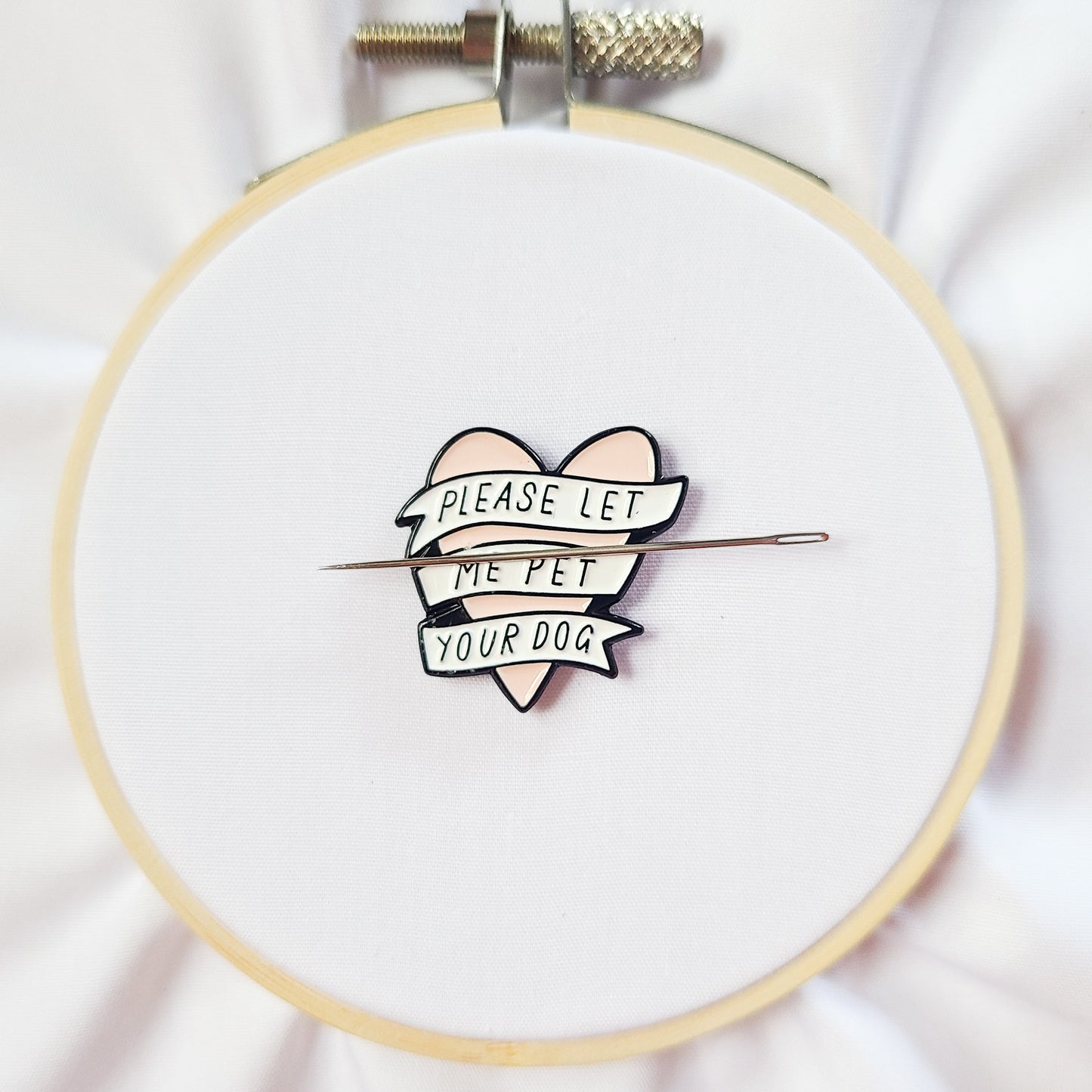 Please Let Me Pet Your Dog Needle Minder for Hand Embroidery