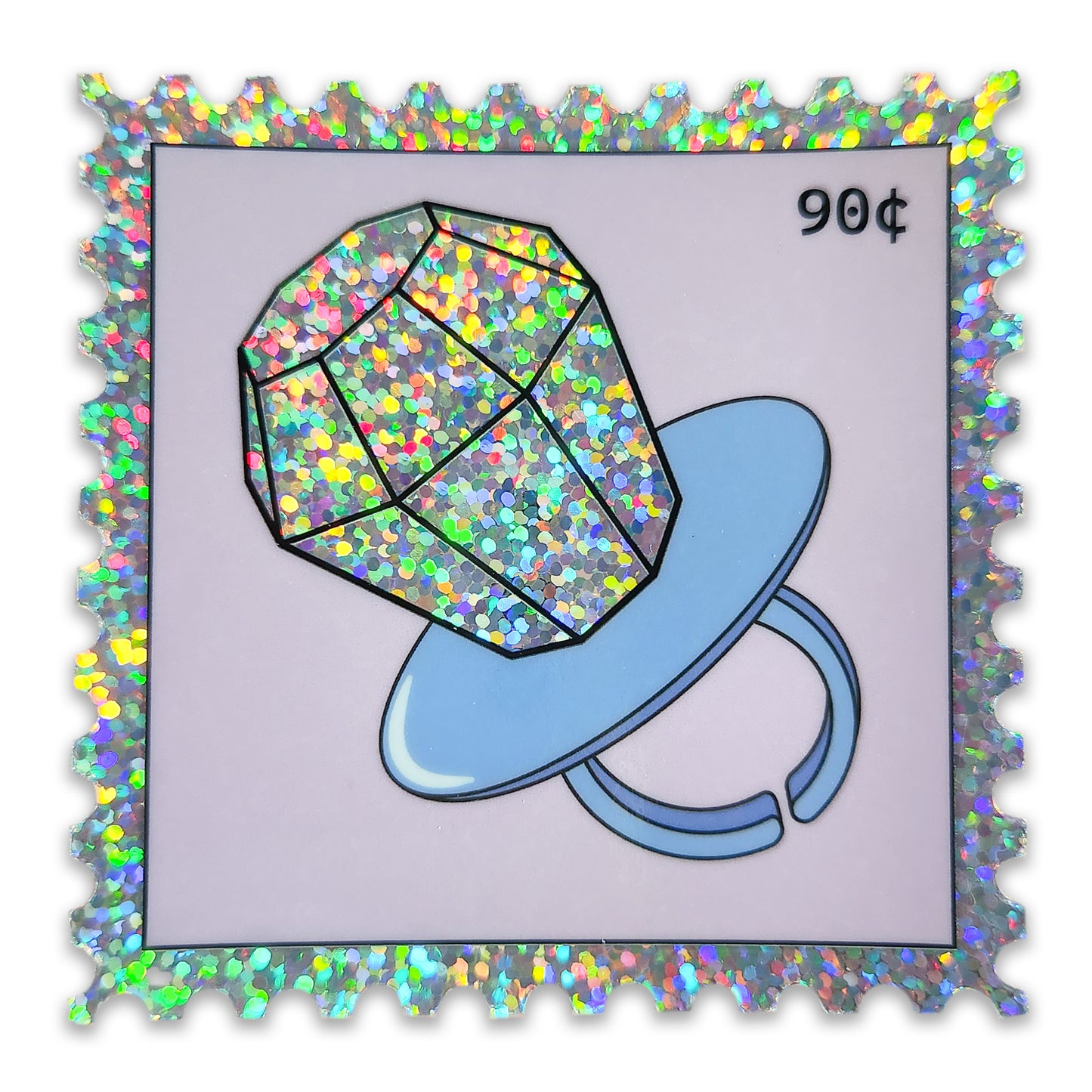 Ring Pop Stamp Holographic Sticker, 3 x 3 in.