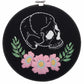 White on Black Skull Finished Hand Embroidery, 7"