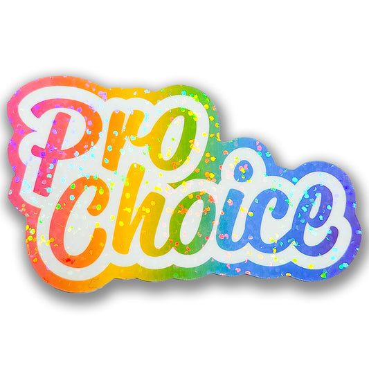 Pro Choice Lisa Frank Inspired Sticker, 3.25x2 in.