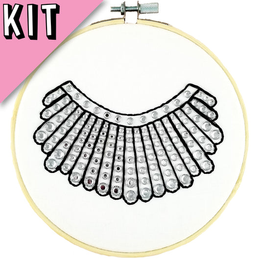 RBG Dissent Collar Embroidery Kit - Easy